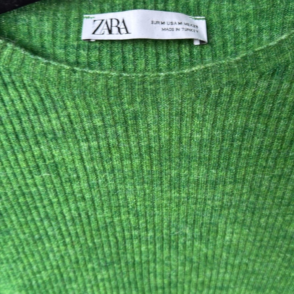 Zara Green Ribbed Sweater - Picture 3 of 4